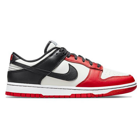 Nike Dunk Low en colaboración con el equipo Chicago Bulls por su 75 aniversario. Excepcional fusión de colores blanco, negro y rojo. Especiales para cualquier momento